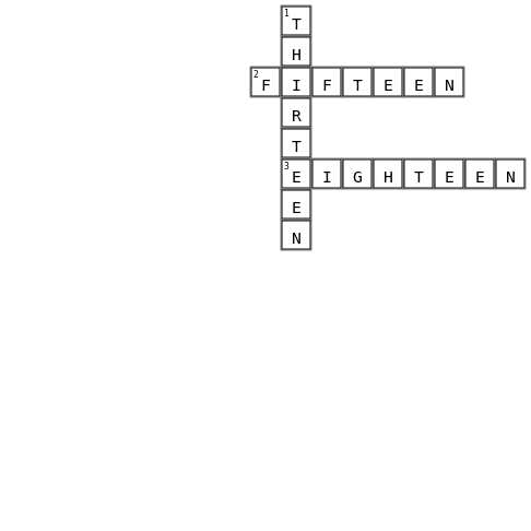 12 Crossword Key Image