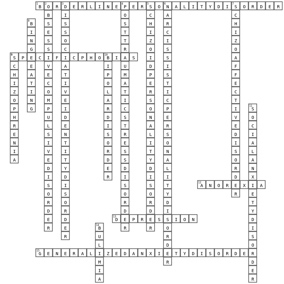 mental illness Crossword Key Image