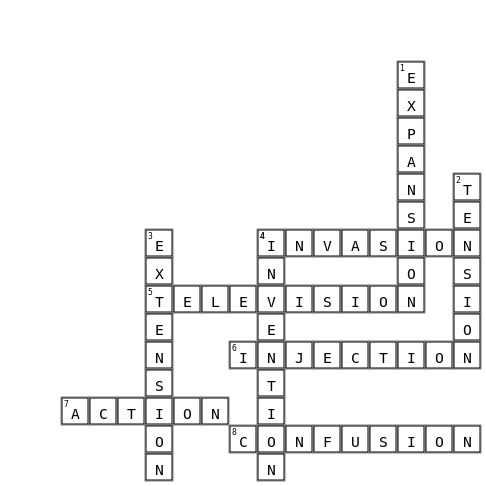 sion and tion Crossword Key Image