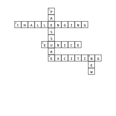 ACTION WEEK 8 Crossword Key Image