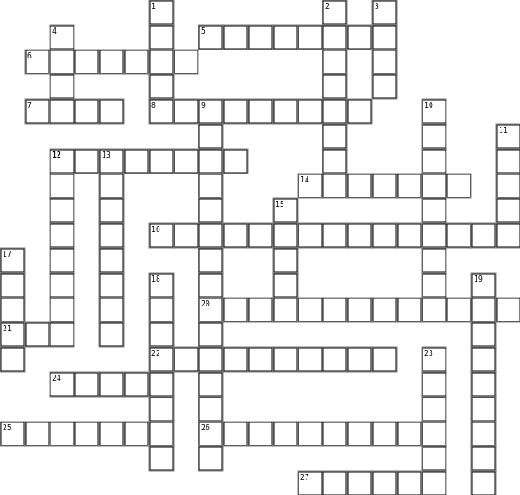 The Pratesis! Crossword Grid Image