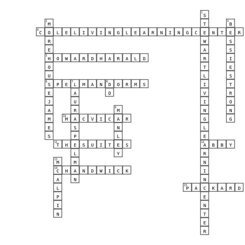 Spelman Dorms Crossword Key Image