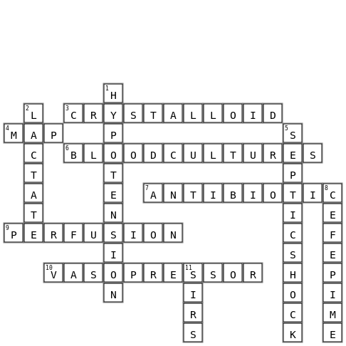 Sepsis  Crossword Key Image
