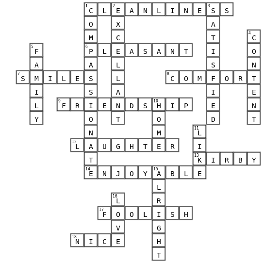 Staying at BRRC Crossword Key Image