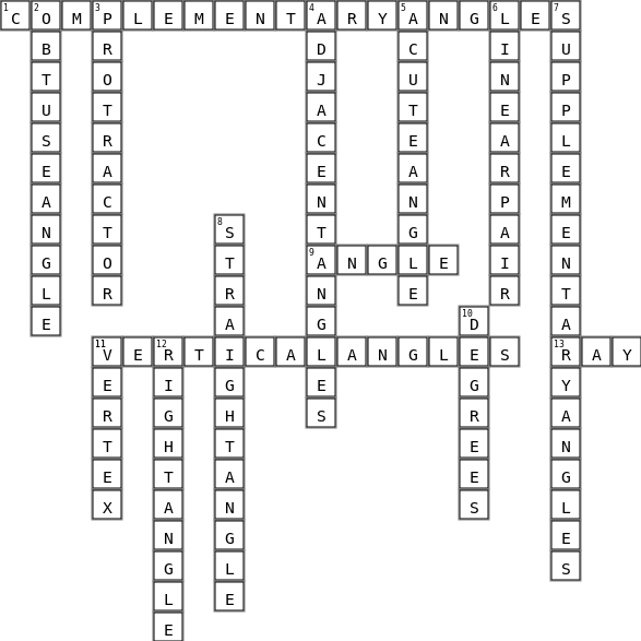 Block 1 Crossword Crossword Key Image