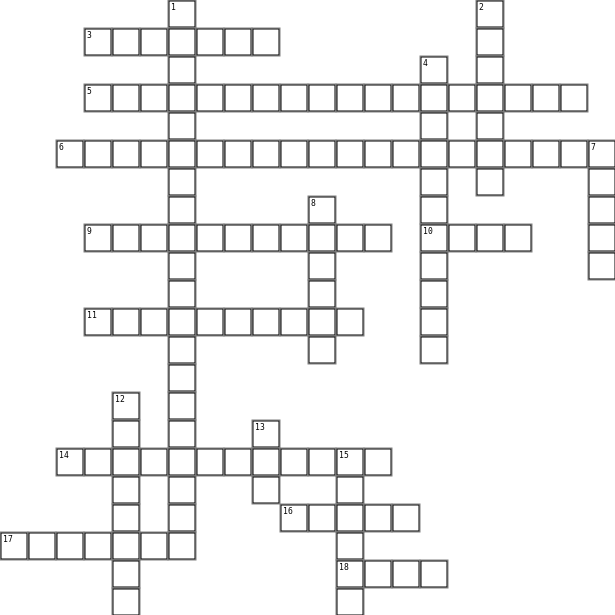 Properties of Matter Crossword Grid Image