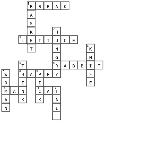 Word Puzzle Crossword Key Image