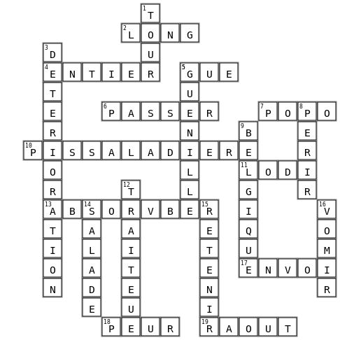 Essai Crossword Key Image