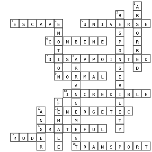 B1U4 Crossword Key Image