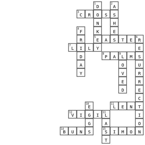 Easter Crossword Crossword Key Image