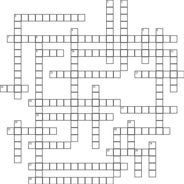 961 Crossword Grid Image
