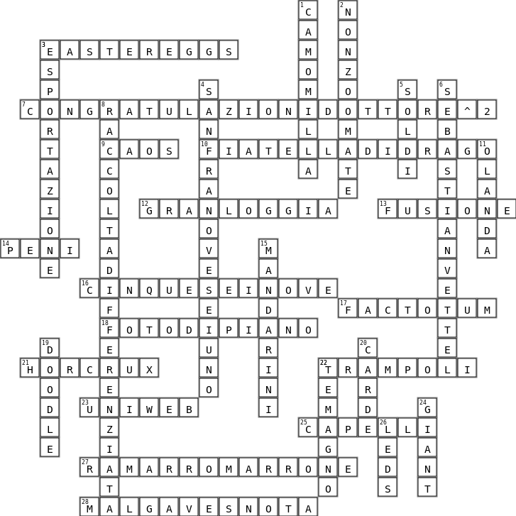 961 Crossword Key Image