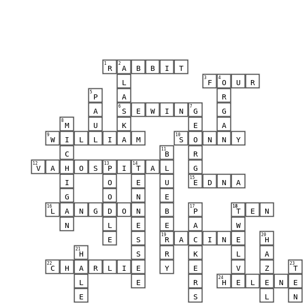 Dolores Chromasta Crossword Key Image
