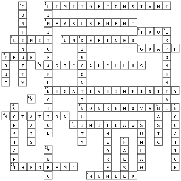 BasicCalculuspuzzle Crossword Key Image