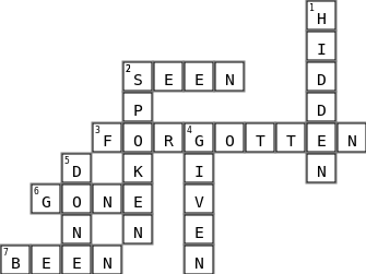 Past participles Crossword Key Image