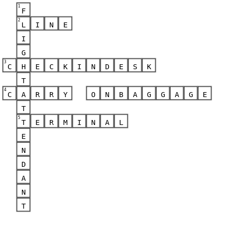 Lost at the Airport!  Crossword Key Image