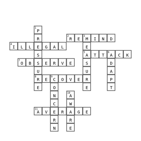 tan Crossword Key Image