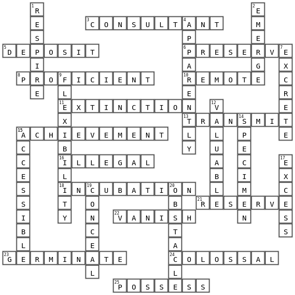 review Crossword Key Image