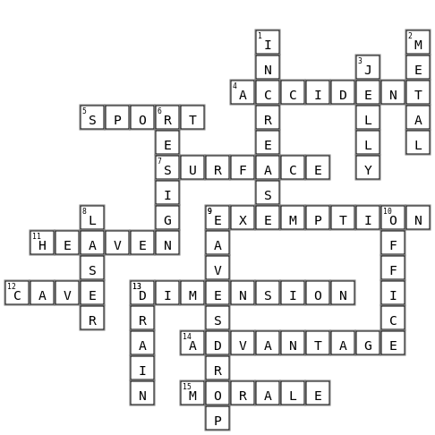 Weekly Team Game Crossword Key Image