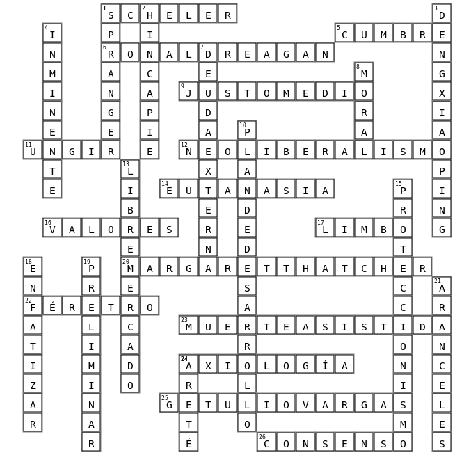 Tercer Periodo Crossword Key Image