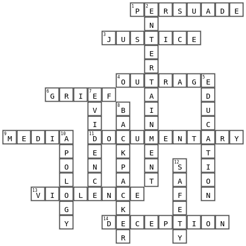Documentary Crossword Key Image