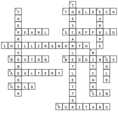 The Scarlet Letter Crossword Key Image