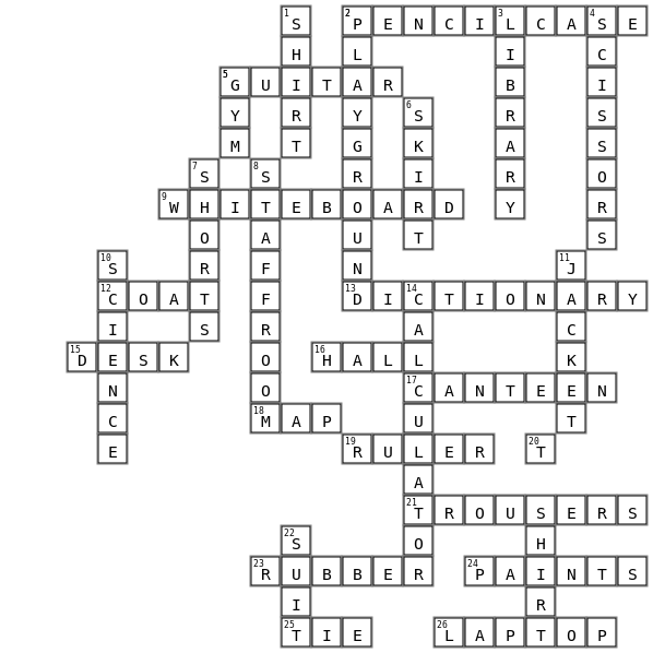 Unit 1 Crossword Key Image