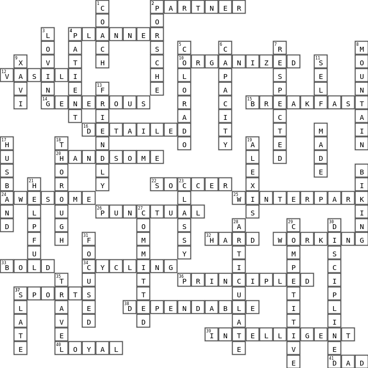 HAPPY BIRTHDAY Crossword Key Image