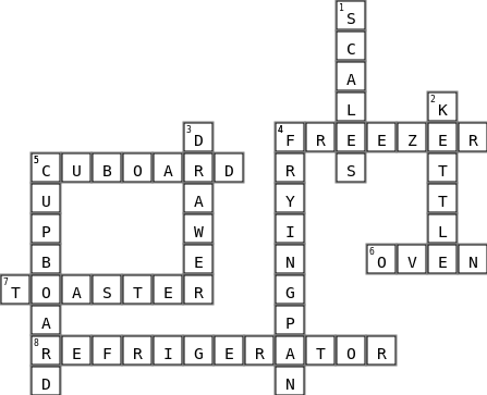 Kitchen Crossword Key Image