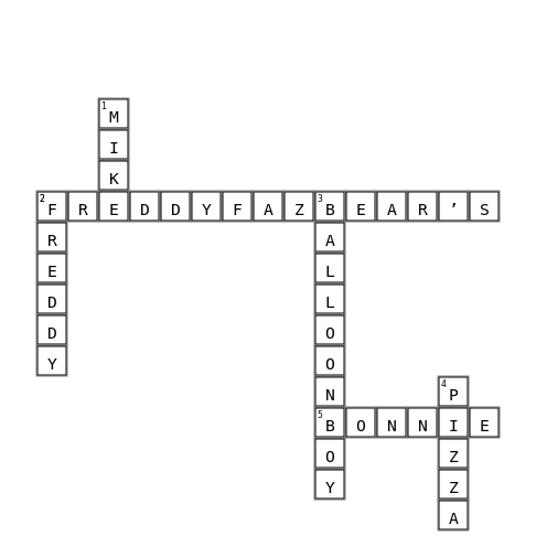 FNaF Crossword Key Image