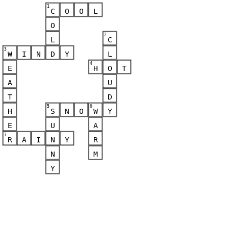 weather Crossword Key Image