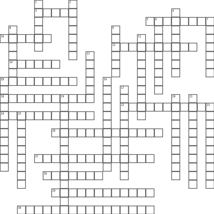 CFLM1 - FINAL EXAMINATION - YECLA Crossword Grid Image