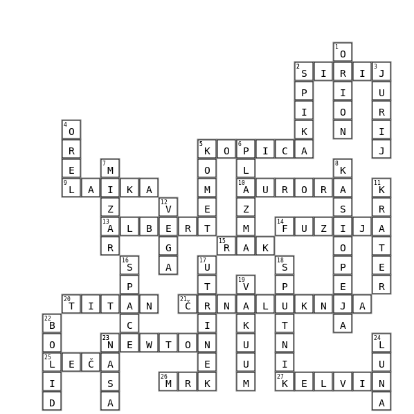t1 Crossword Key Image
