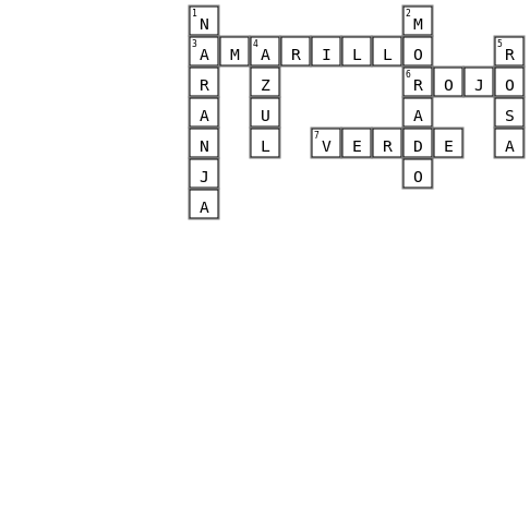 Los colores Crossword Key Image