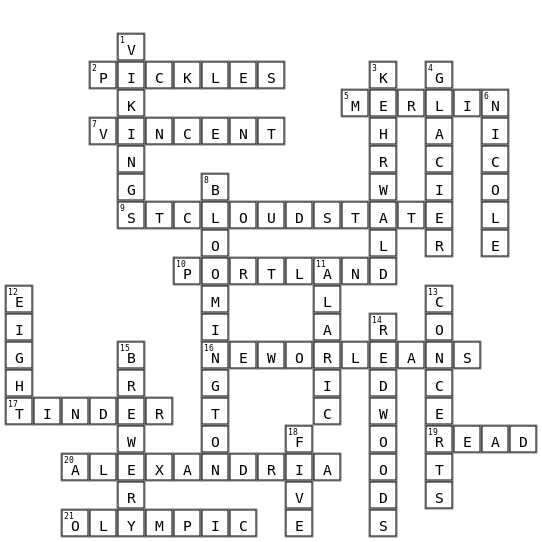L & B Crossword Key Image