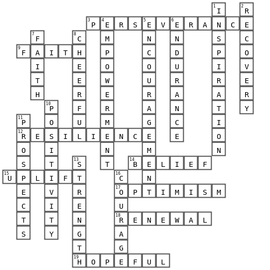Word of hope  Crossword Key Image
