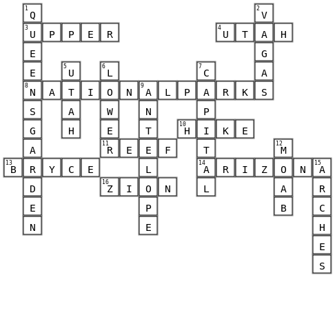 Family Vacation Crossword Key Image