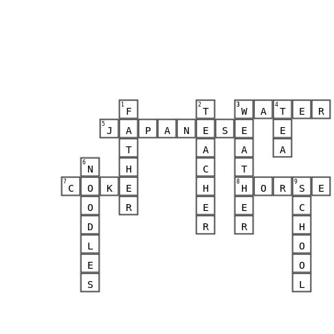 太容易 Crossword Key Image