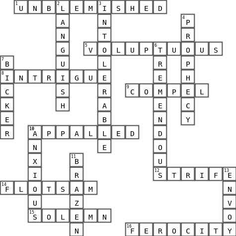 English Crossword Key Image