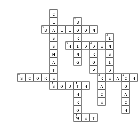 1 Crossword Key Image