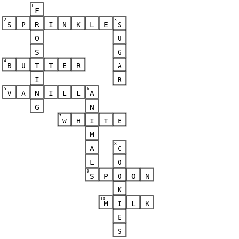 Frosting Crossword Key Image