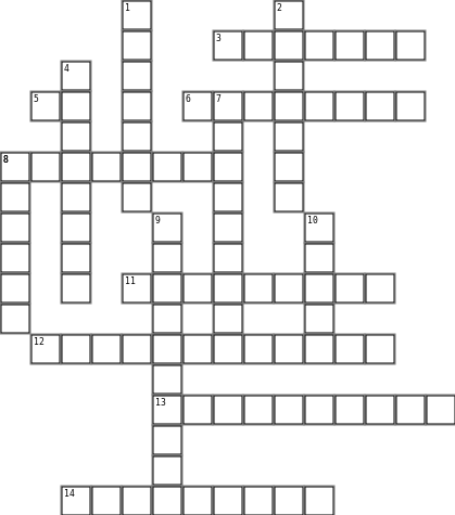 Places and people at school Crossword Grid Image