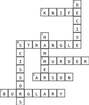 Crime Time Crossword Key Image