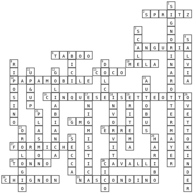 Silvia Crossword Key Image