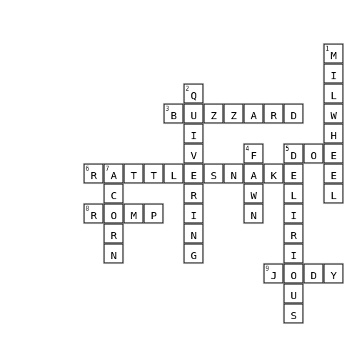 JODY'S FAWN ENGLISH TERM II (CHAPTER 6) ACTIVITY Crossword Key Image