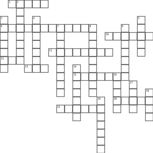 ANIMALS A-Z Crossword Grid Image