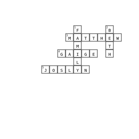 MATT'S Crossword Key Image
