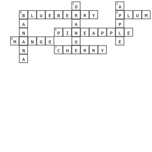 Fruit Crossword Key Image