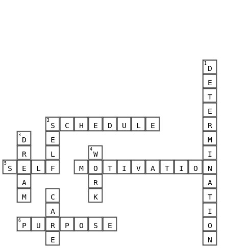 COM111 Action Crossword Key Image