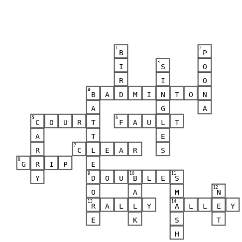 Smash that Word! Crossword Key Image